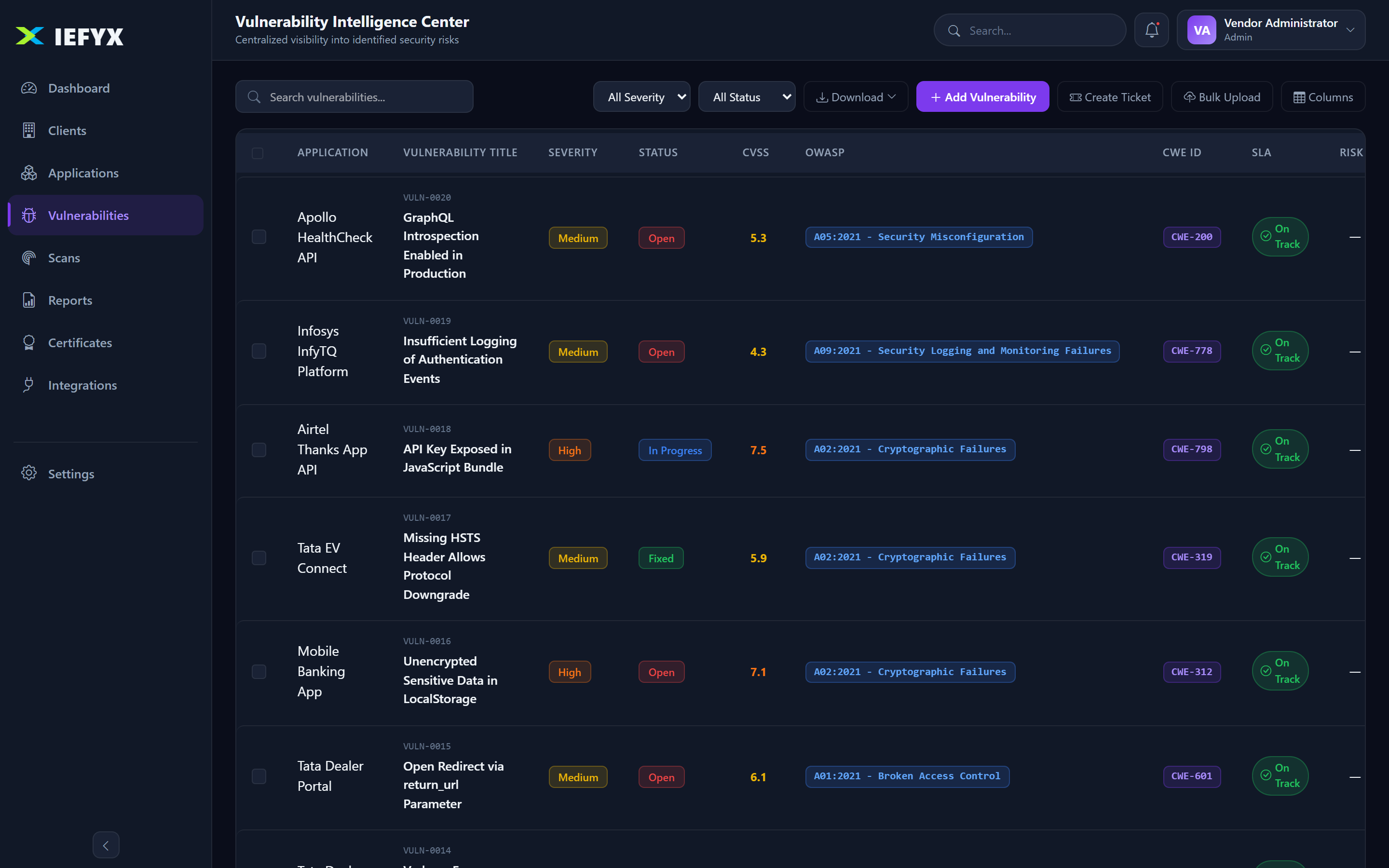 Vulnerability Intelligence Center